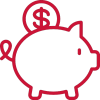 Piggy-bank Icon Red